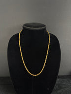 4 mm rope chain in 14K gold PVD-plated stainless steel — front view