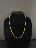 5 mm rope chain in 14K gold PVD-plated stainless steel — front view