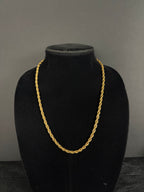 5 mm rope chain in 14K gold PVD-plated stainless steel — front view