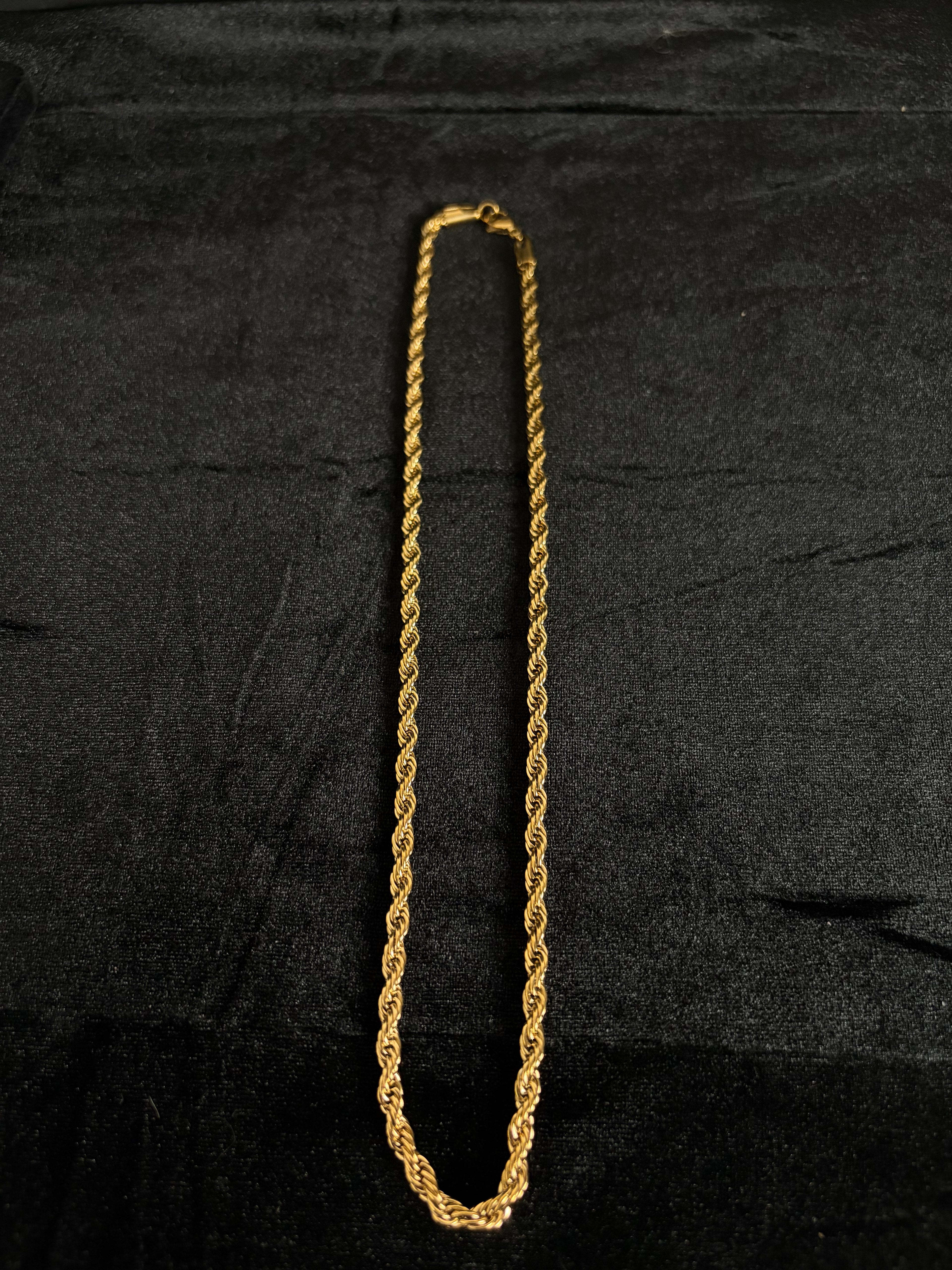 5 mm rope chain in 14K gold PVD-plated stainless steel — detail view 4