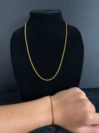 3 mm rope bracelet in 14K gold PVD-plated stainless steel — styled with a separately sold chain