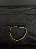 4 mm rope bracelet in 14K gold PVD-plated stainless steel — front view