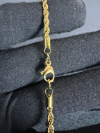 4 mm rope bracelet in 14K gold PVD-plated stainless steel — detail view 2