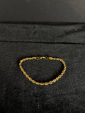 5 mm rope bracelet in 14K gold PVD-plated stainless steel — front view