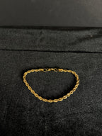 5 mm rope bracelet in 14K gold PVD-plated stainless steel — front view