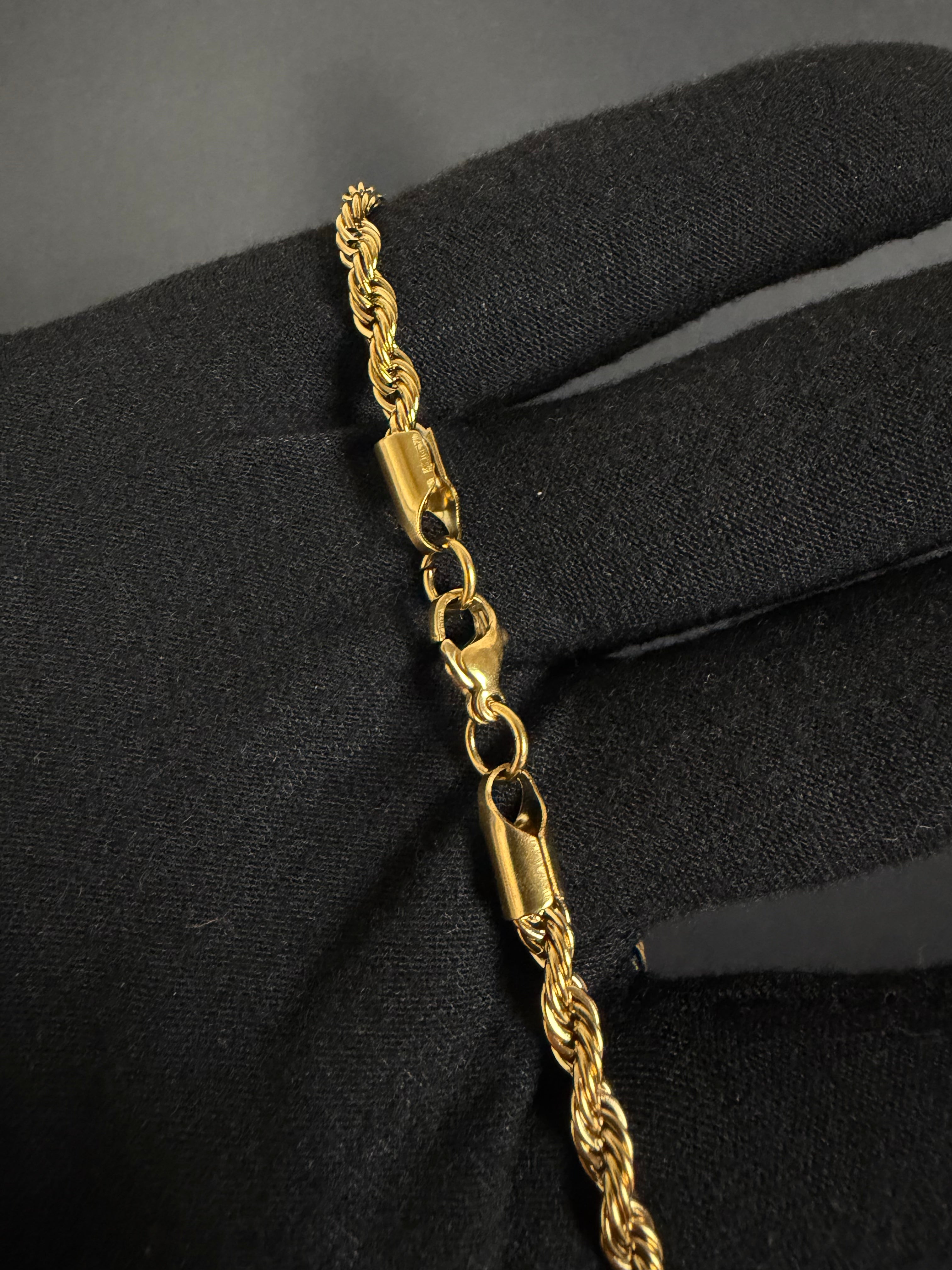 5 mm rope bracelet in 14K gold PVD-plated stainless steel — detail view 3