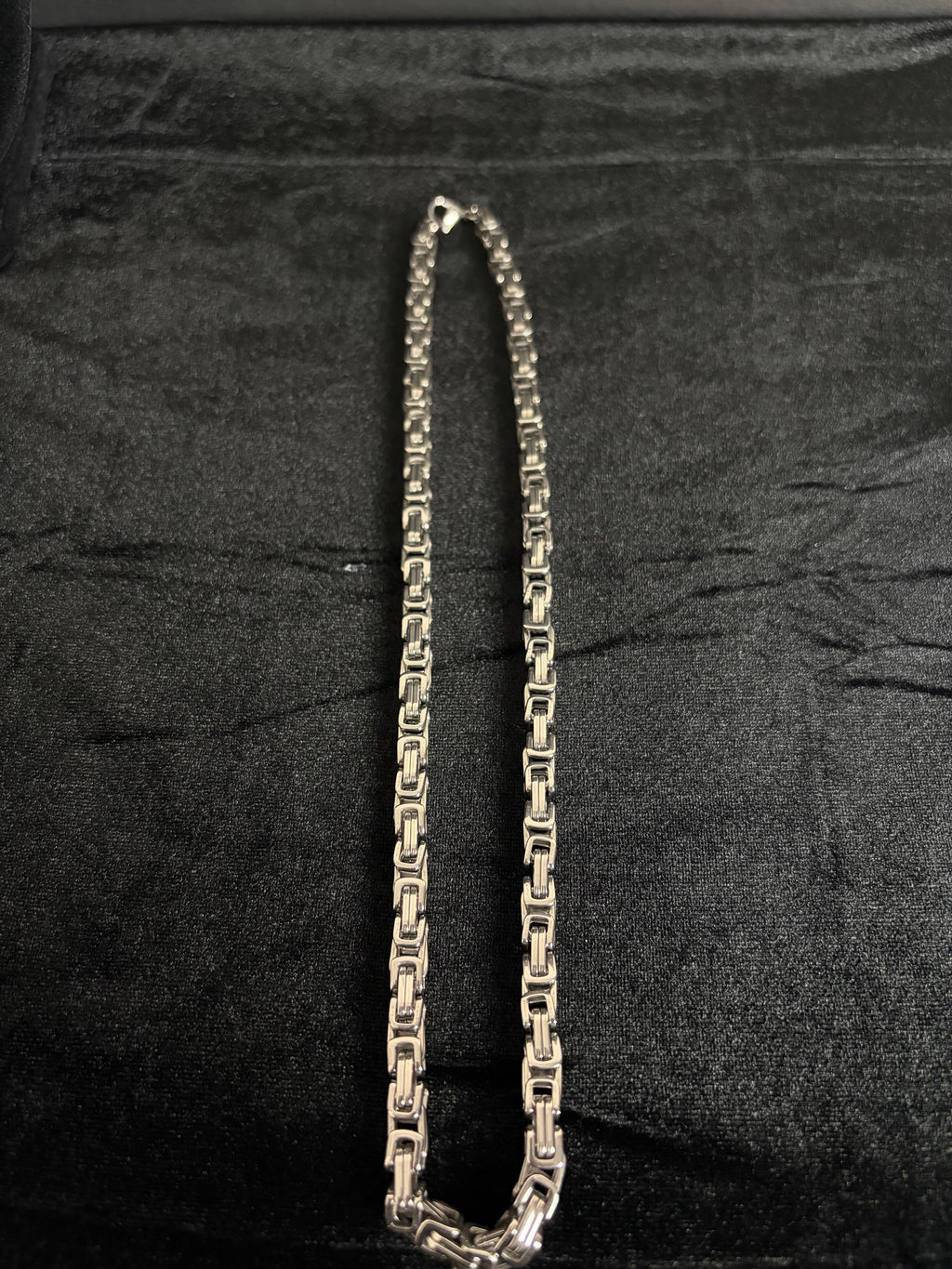 Greek Link chain, 6 mm in 316L stainless steel — link, clasp or full-length detail