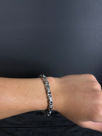 Greek Link bracelet, 6 mm in 316L stainless steel — worn on wrist