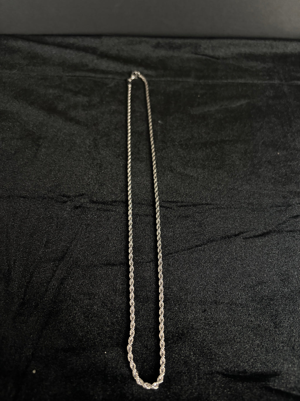 Rope chain, 3 mm in 316L stainless steel — link, clasp or full-length detail