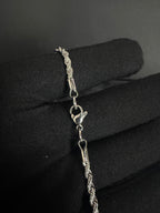 Rope chain, 3 mm in 316L stainless steel — link, clasp or full-length detail
