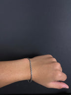 Rope bracelet, 3 mm in 316L stainless steel — worn on wrist