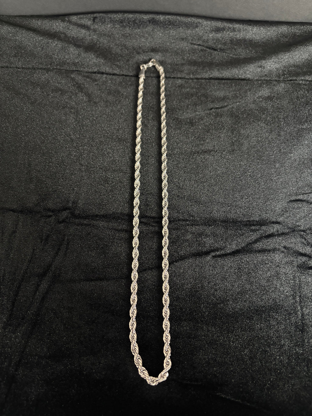 Rope chain, 5 mm in 316L stainless steel — link, clasp or full-length detail