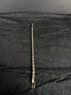 Rope bracelet, 5 mm in 316L stainless steel — link, clasp or full-length detail