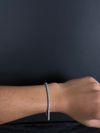 Tennis Bracelet — 3 mm · Closed Box Clasp in stainless steel with cubic zirconia; 8 inches
