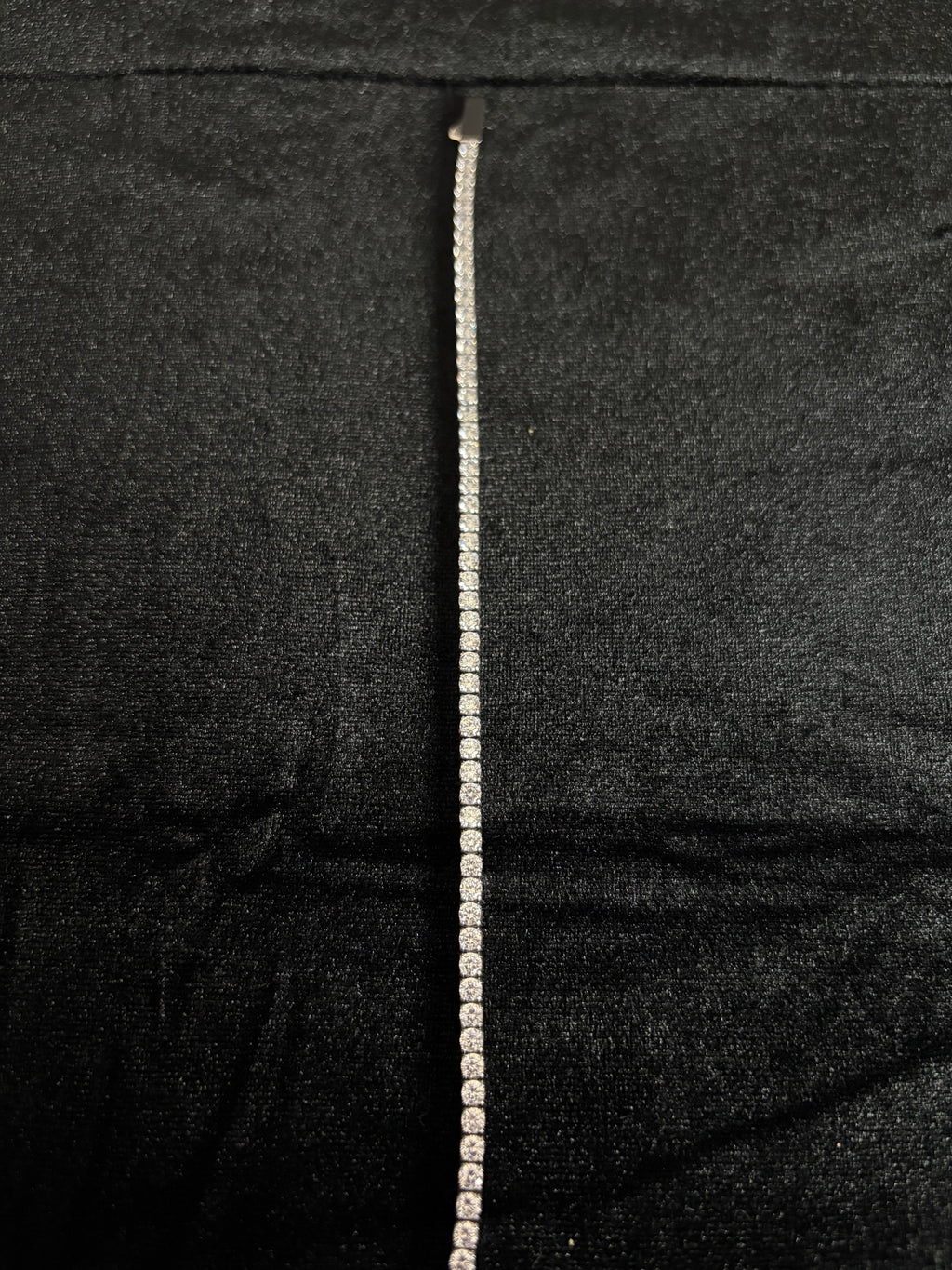 Tennis Bracelet — 3 mm · Closed Box Clasp in stainless steel with cubic zirconia; 8 inches
