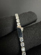 Tennis Bracelet — 3 mm · Closed Box Clasp in stainless steel with cubic zirconia; 8 inches