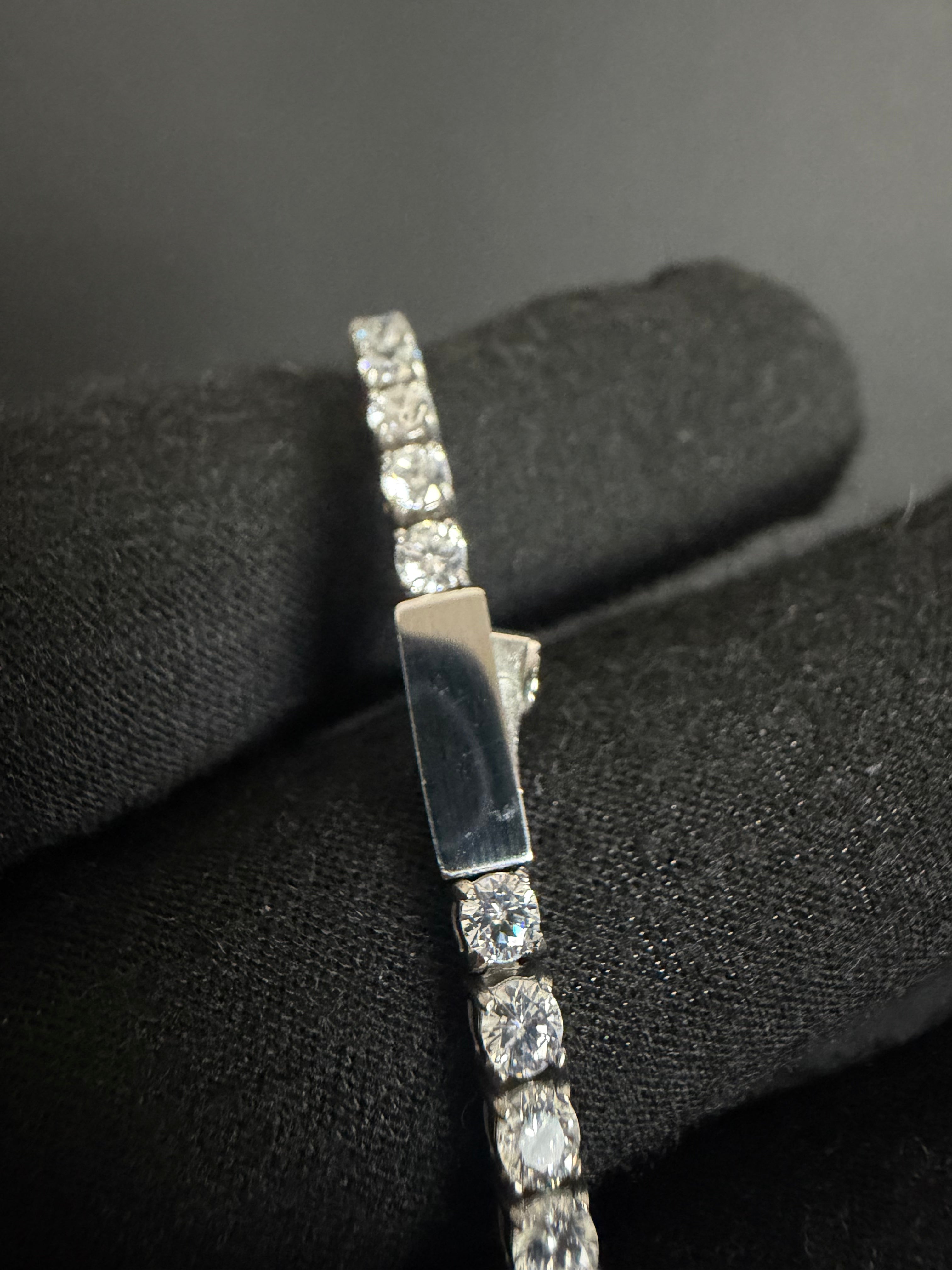 Tennis Bracelet — 3 mm · Closed Box Clasp in stainless steel with cubic zirconia; 8 inches
