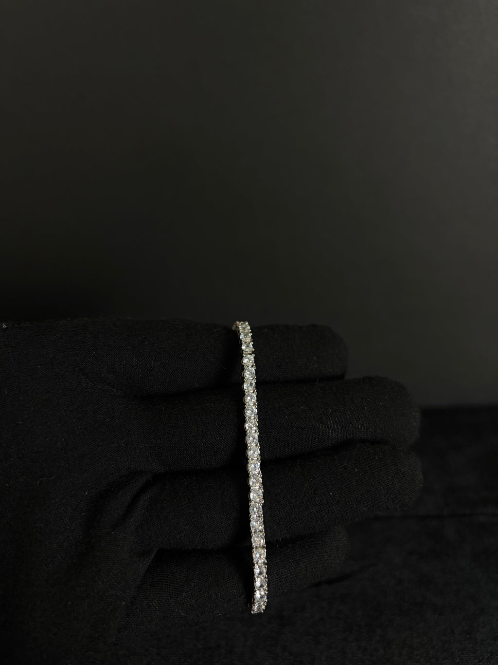 Tennis Bracelet — 3 mm · Double Safety Clasp in stainless steel with cubic zirconia; 7 inches