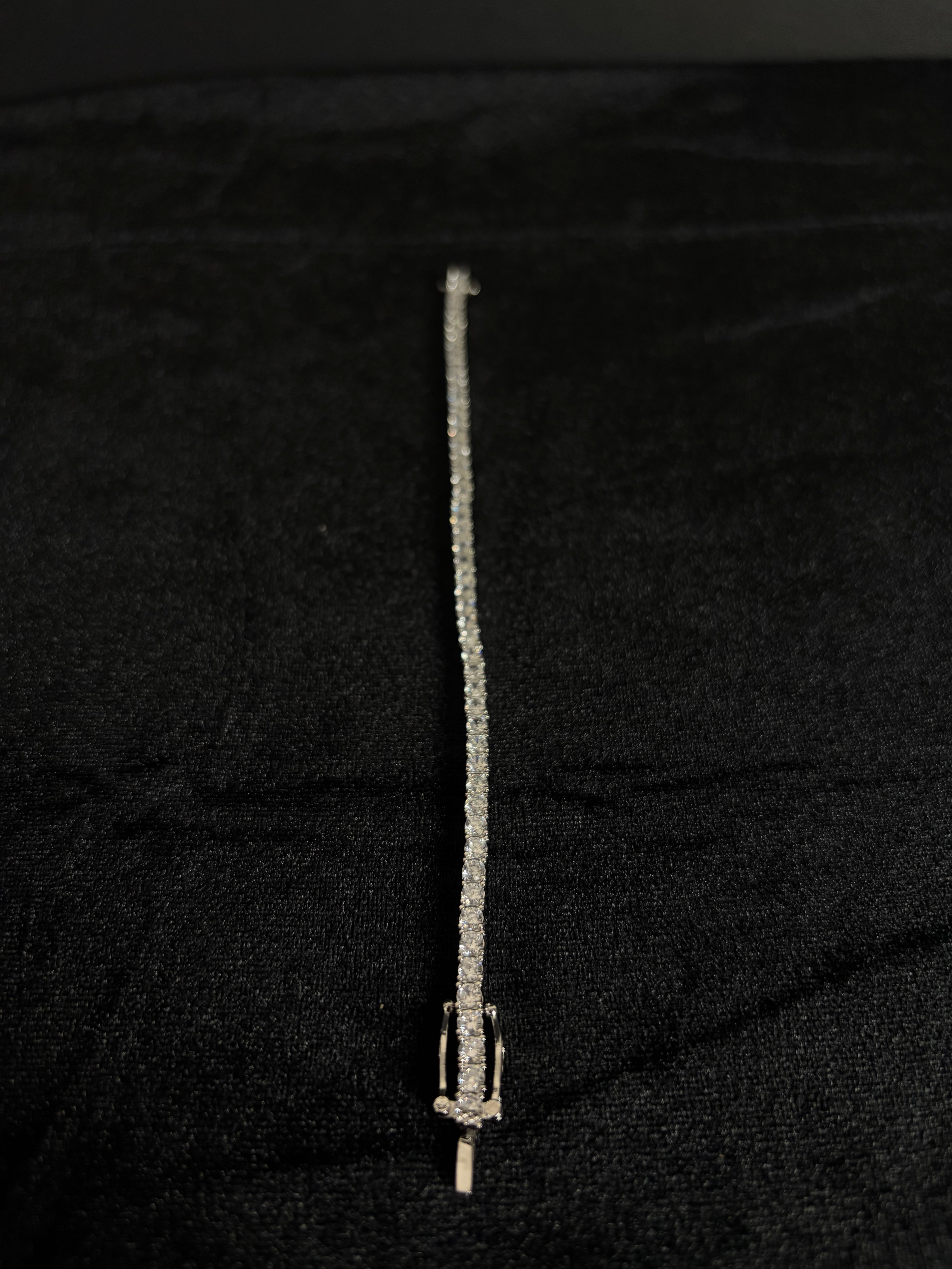 Tennis Bracelet — 3 mm · Double Safety Clasp in stainless steel with cubic zirconia; 7 inches