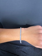 Tennis Bracelet — 4 mm in stainless steel with cubic zirconia; 8 inches