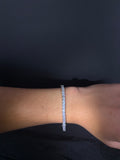 Tennis Bracelet — 4 mm in stainless steel with cubic zirconia; 8 inches