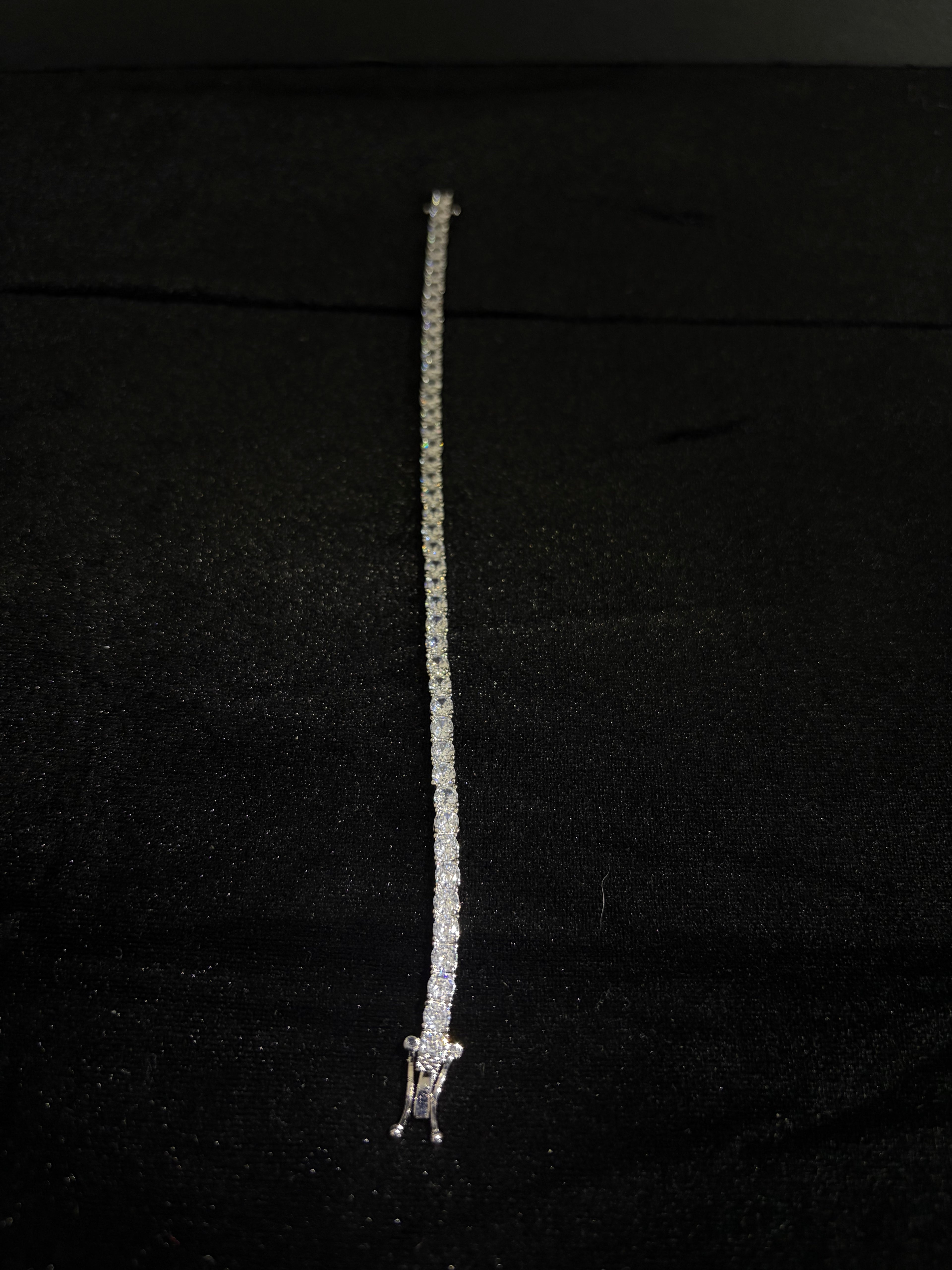 Tennis Bracelet — 4 mm in stainless steel with cubic zirconia; 8 inches