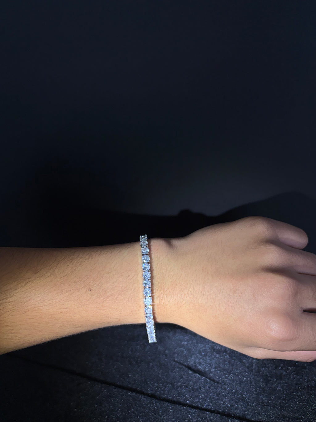Tennis Bracelet — 5 mm · 8 Inch in stainless steel with cubic zirconia; 8 inches
