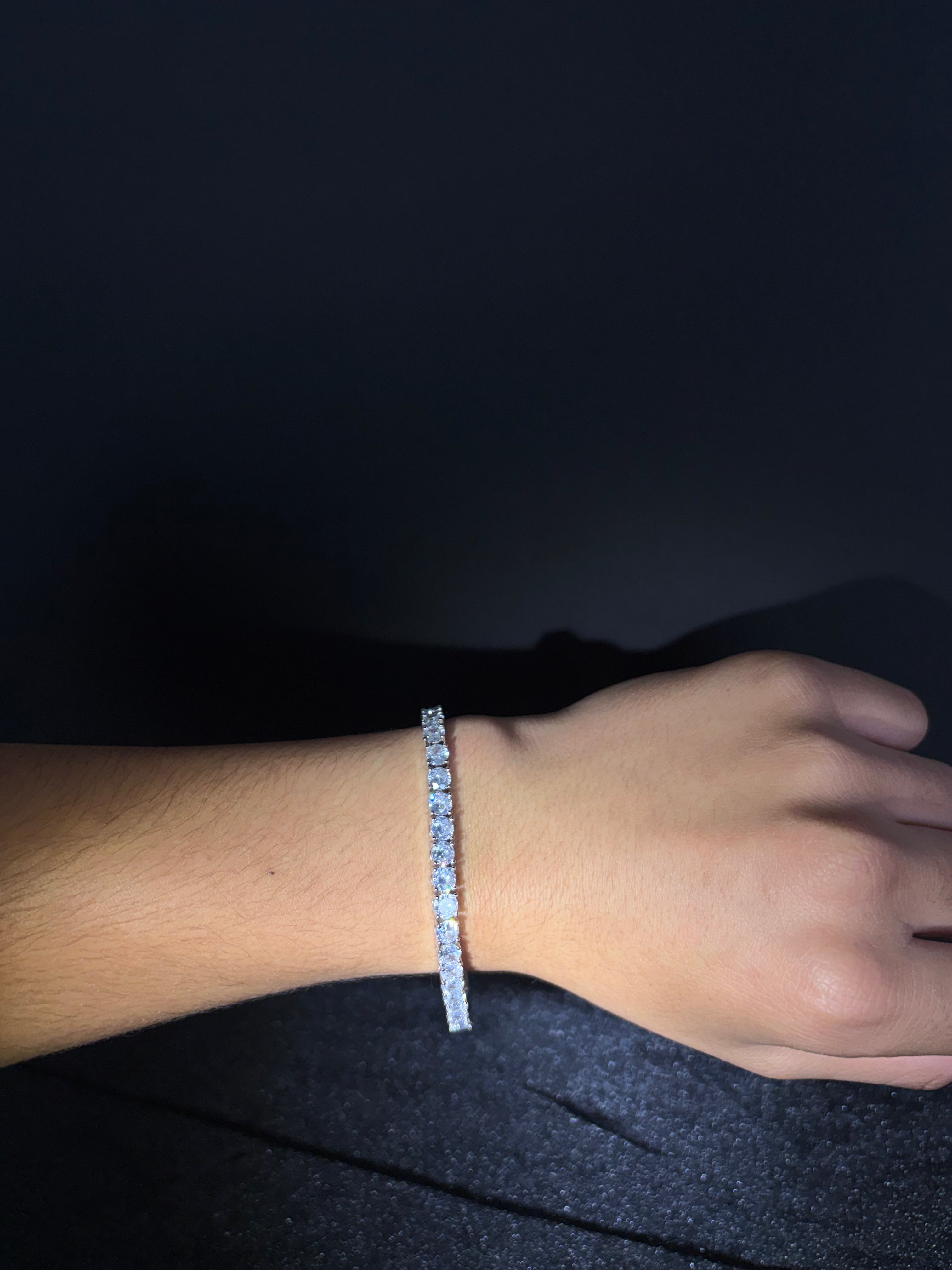 Tennis Bracelet — 5 mm · 8 Inch in stainless steel with cubic zirconia; 8 inches