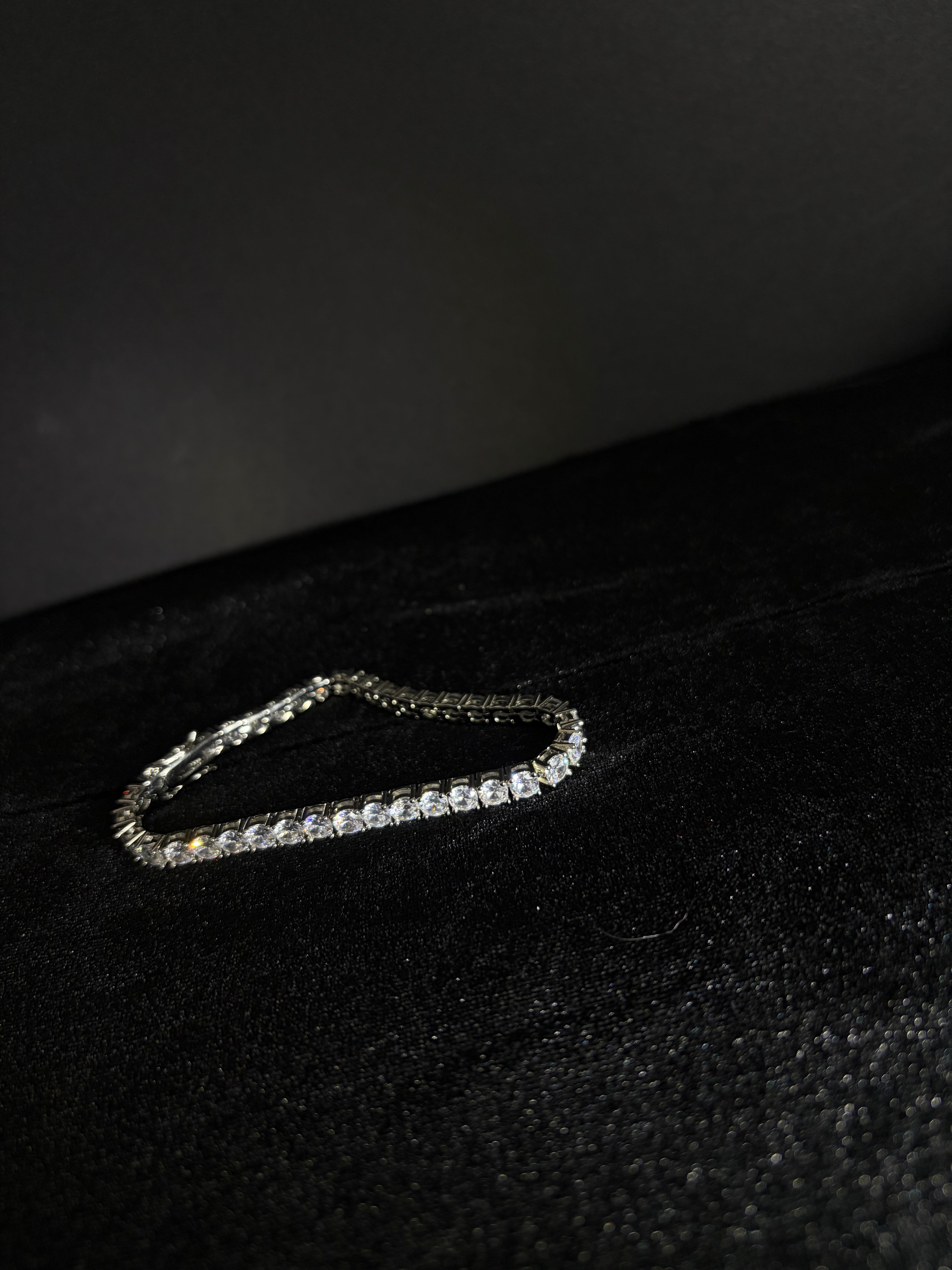 Tennis Bracelet — 5 mm · 8 Inch in stainless steel with cubic zirconia; 8 inches