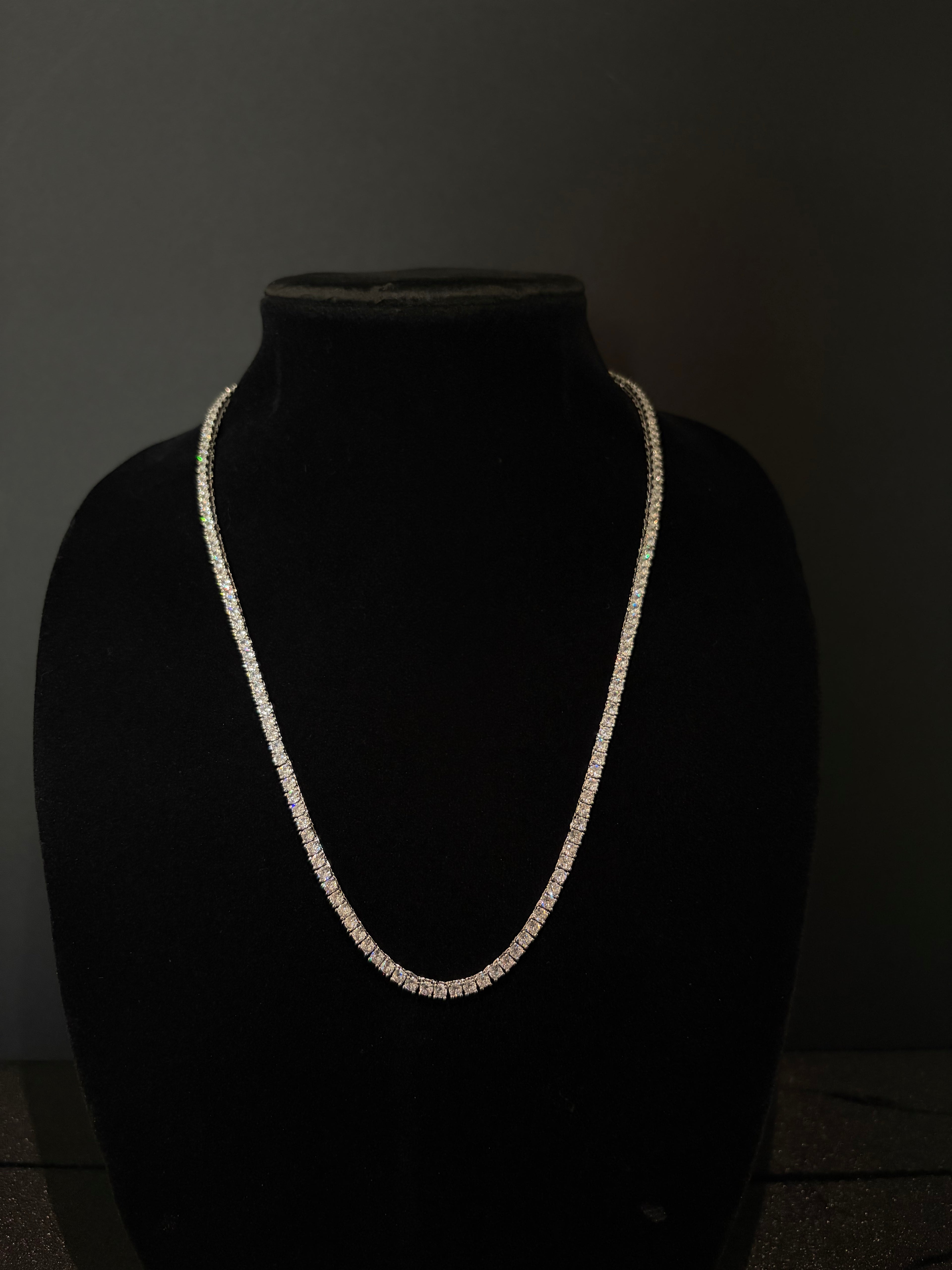 Tennis Chain — 3 mm in stainless steel with cubic zirconia; 22 inches