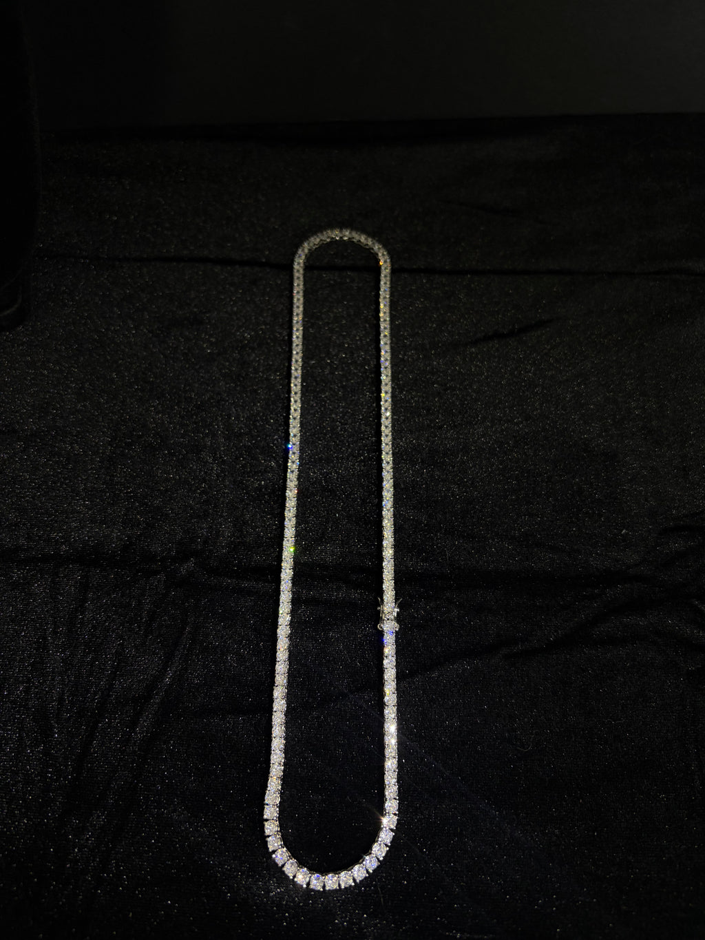 Tennis Chain — 4 mm in stainless steel with cubic zirconia; 22 inches