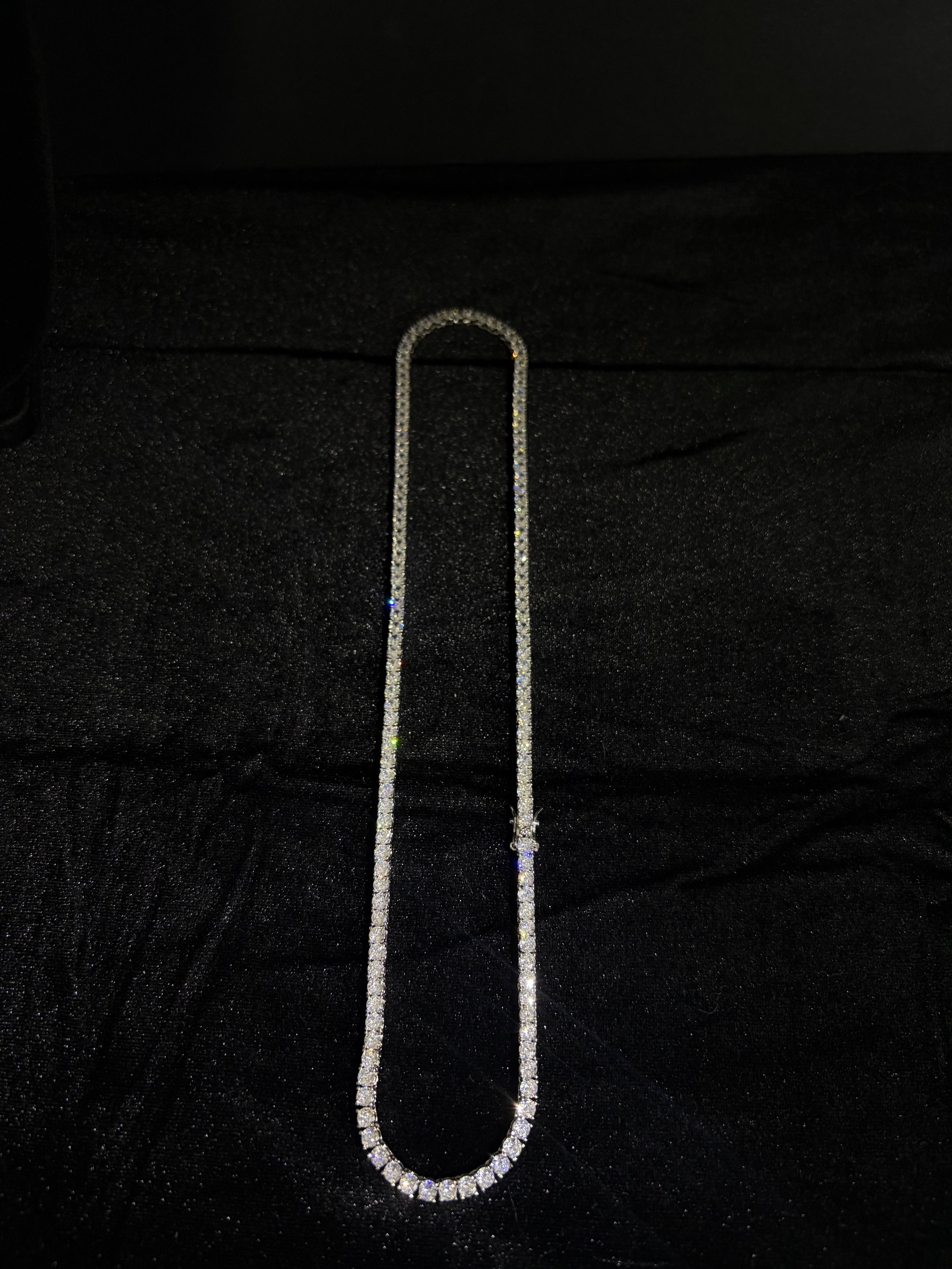 Tennis Chain — 4 mm in stainless steel with cubic zirconia; 22 inches