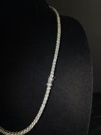 Tennis Chain — 4 mm in stainless steel with cubic zirconia; 22 inches