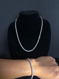 4 mm tennis necklace and bracelet set — 22-inch chain and 8-inch bracelet