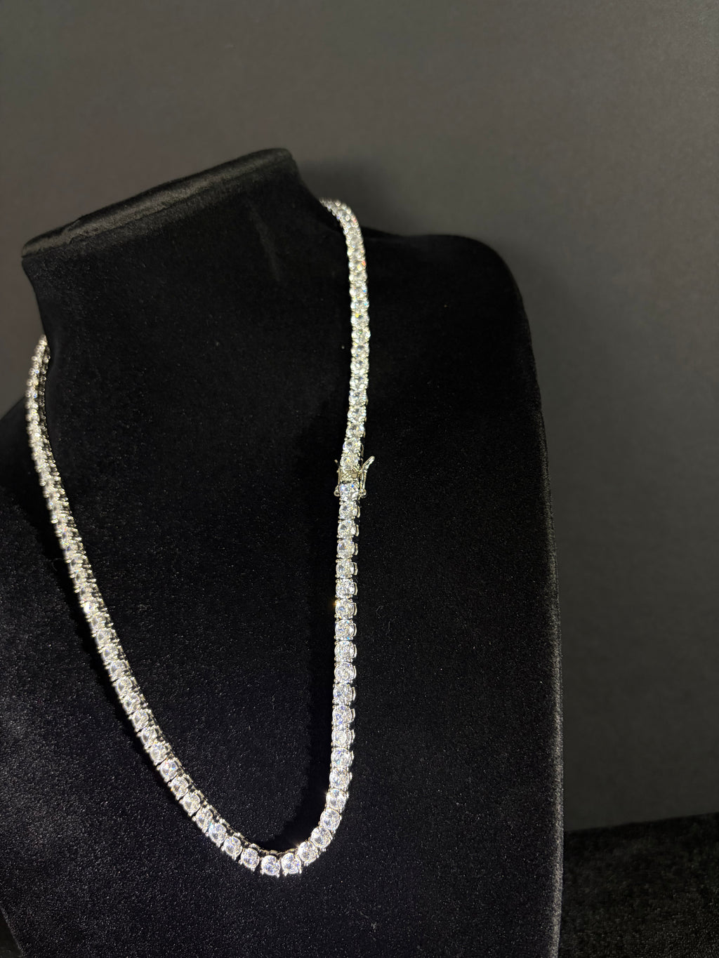 Tennis Chain — 5 mm in stainless steel with cubic zirconia; 22 inches