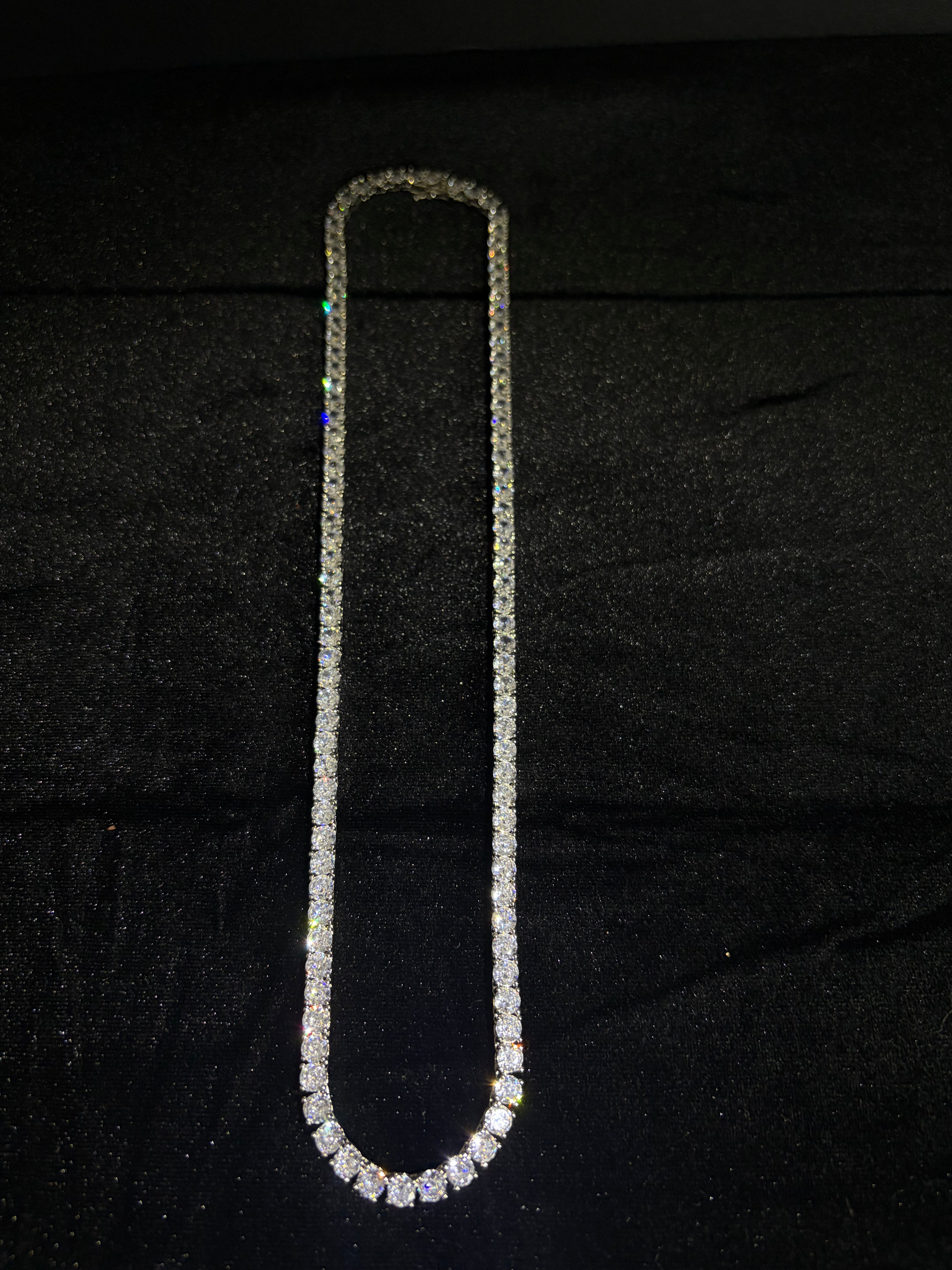 Tennis Chain — 5 mm in stainless steel with cubic zirconia; 22 inches