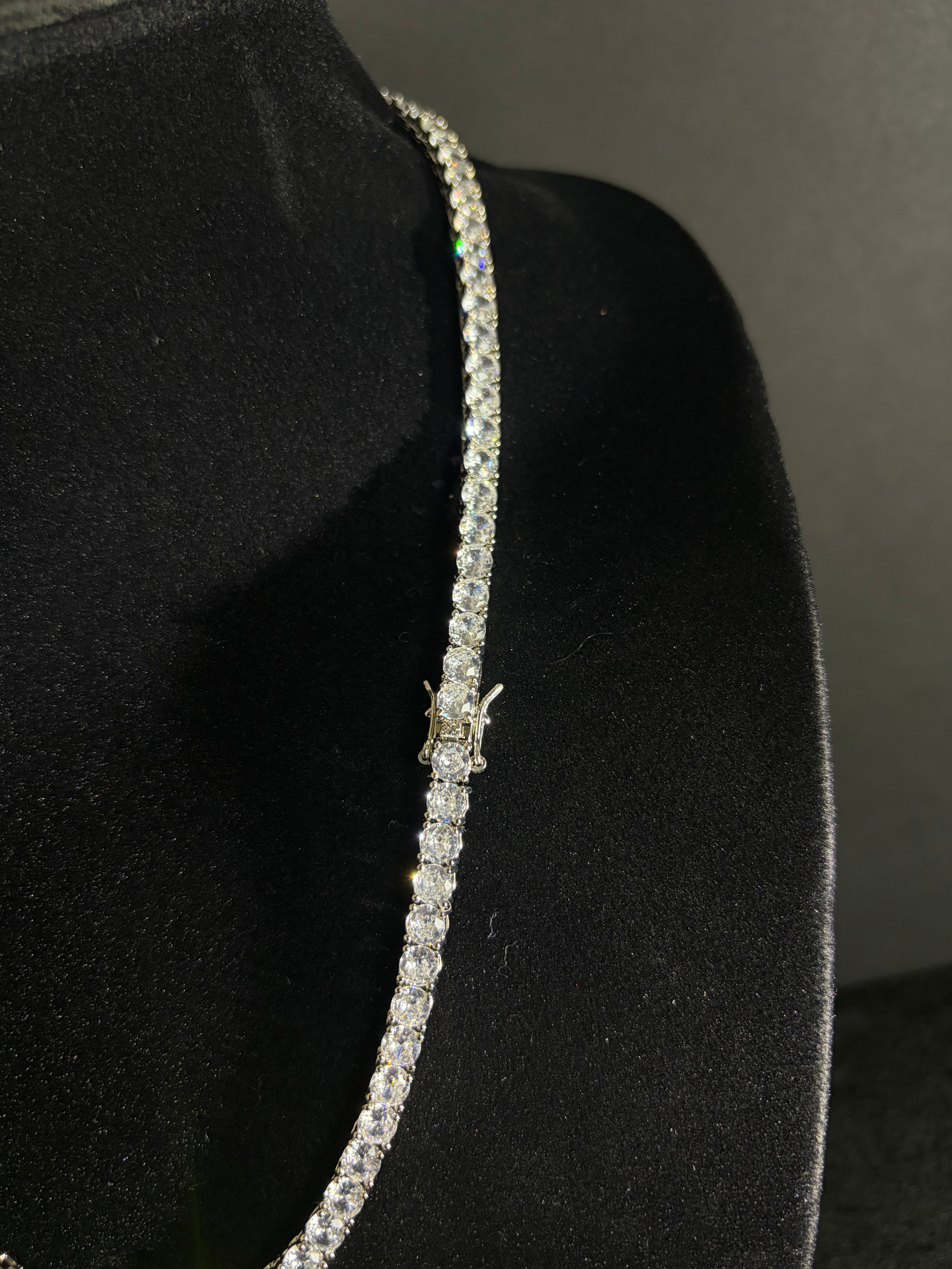 Tennis Chain — 5 mm in stainless steel with cubic zirconia; 22 inches